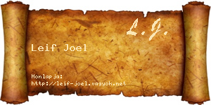 Leif Joel névjegykártya